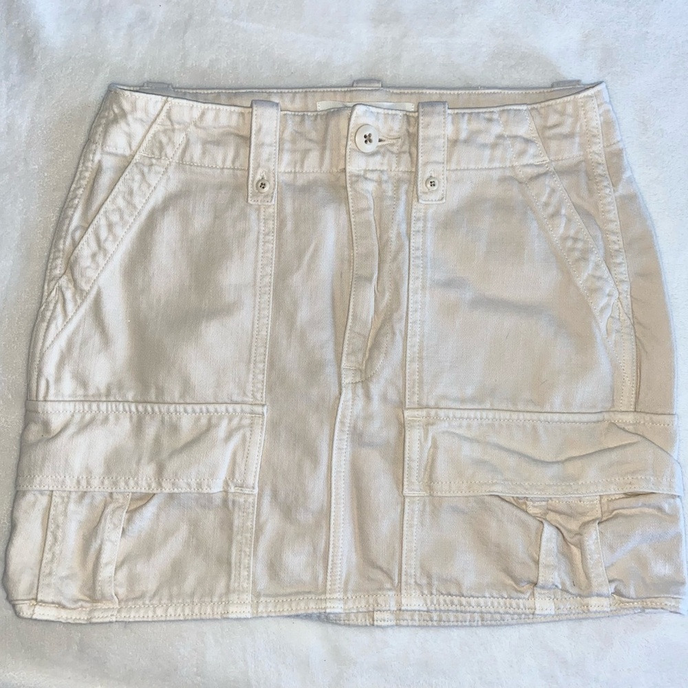 Denim Forum Cream Utility Skirt